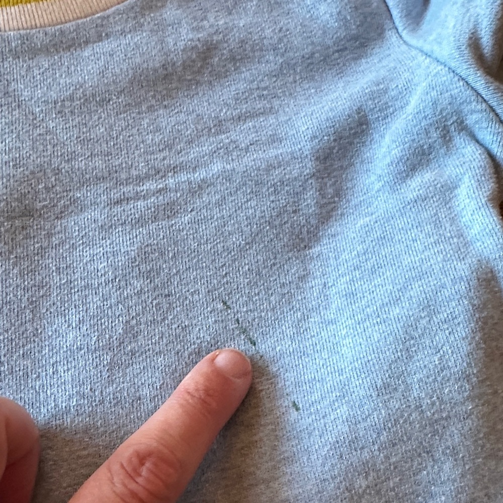 Gray Knit Dress with Rainbow Pocket Embroidery - Picture 2 of 6
